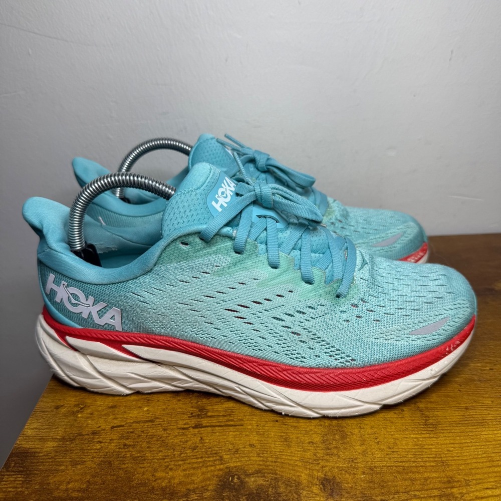 Hoka Clifton 8 Running Shoes Womens Size 9 Blue 1119394 AEBL